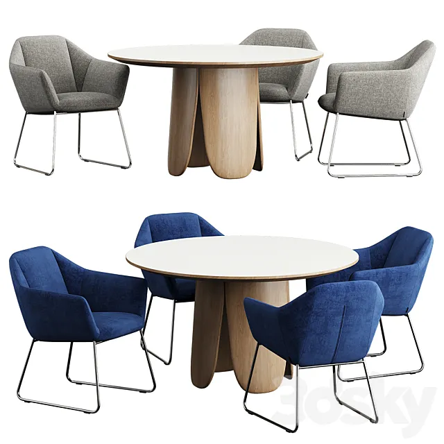 Kimono Dining Chair Table 3D Model