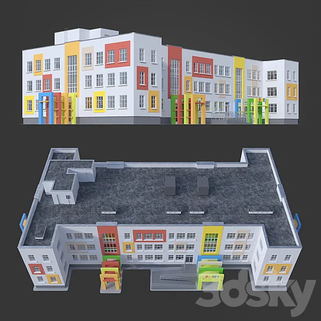 Kindergarten "Rainbow" 3D Model