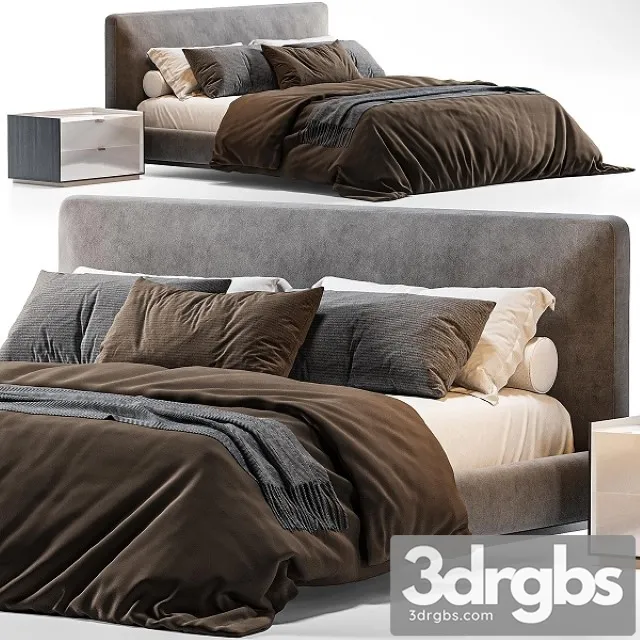 King Bed Minotti Andersen 3D Model Free