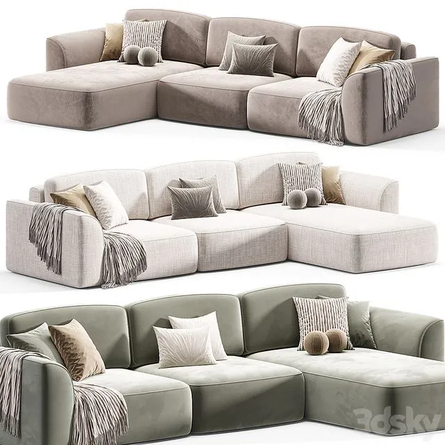 KING SE chenille Sofa 3 3D Model