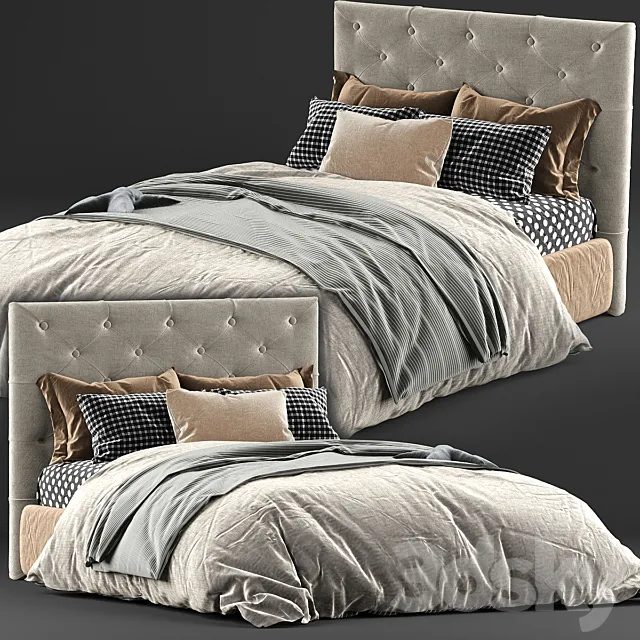 Kingston queen bed & mattress 3DModel