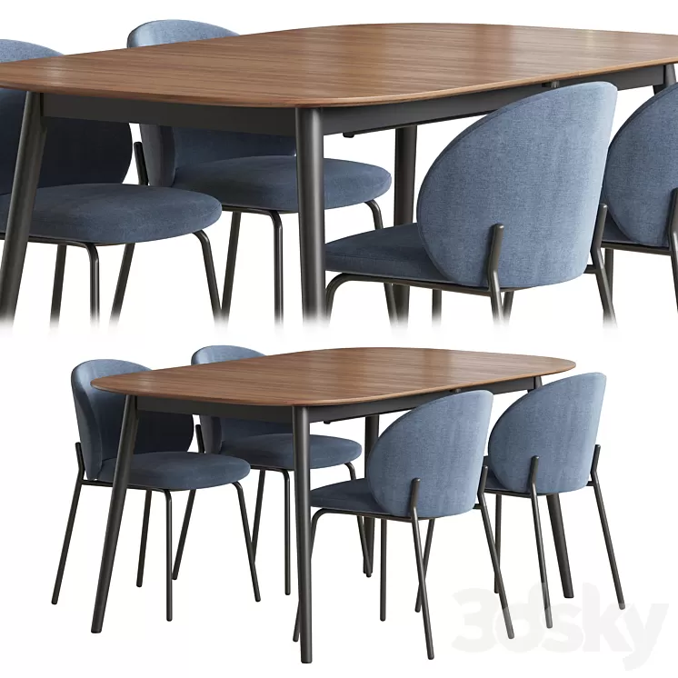 Kingston table Princeton chair Boconcept 3D Model