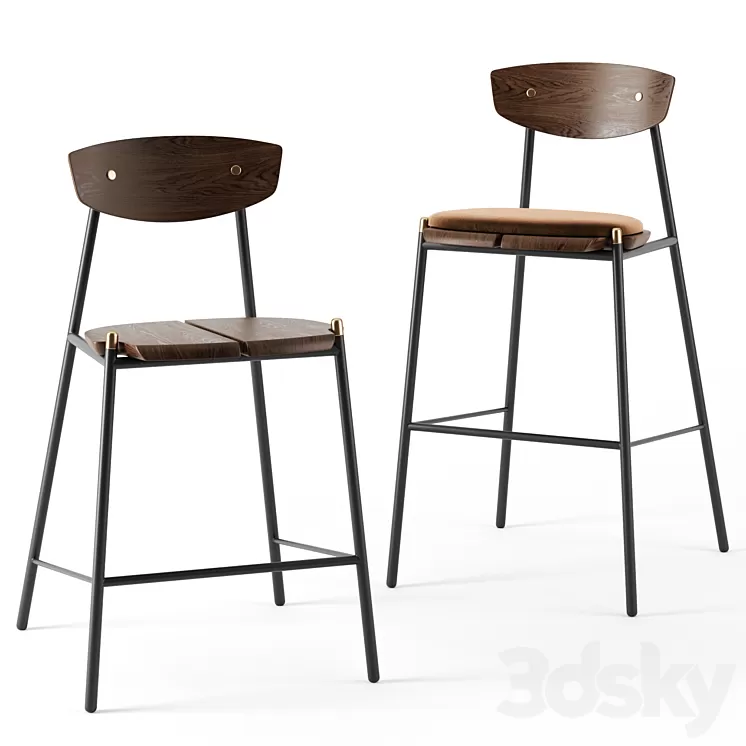 Kink bar stools by District Eight 3D Model