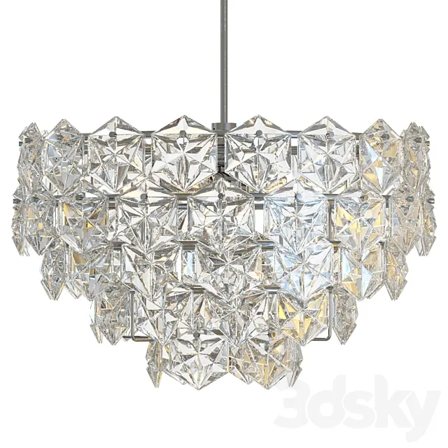 Kinkeldey – Hexagonal Crystal Chandelier 3D Model