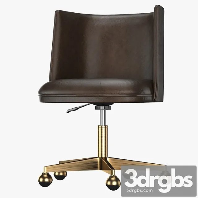 Kinney leather desk chair - antiqued brass 2 3D Model Free