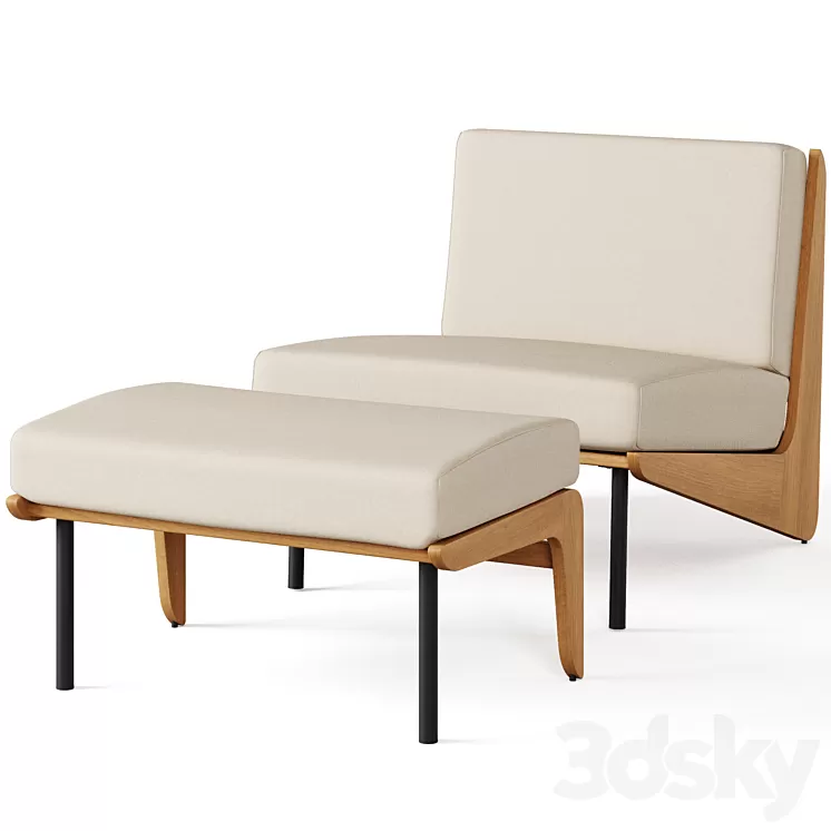 Kinney Teak Collection by Crate and Barrel 3D Model
