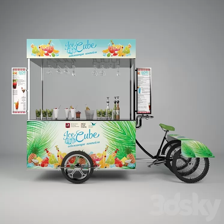 Kiosk on wheels 3D Model