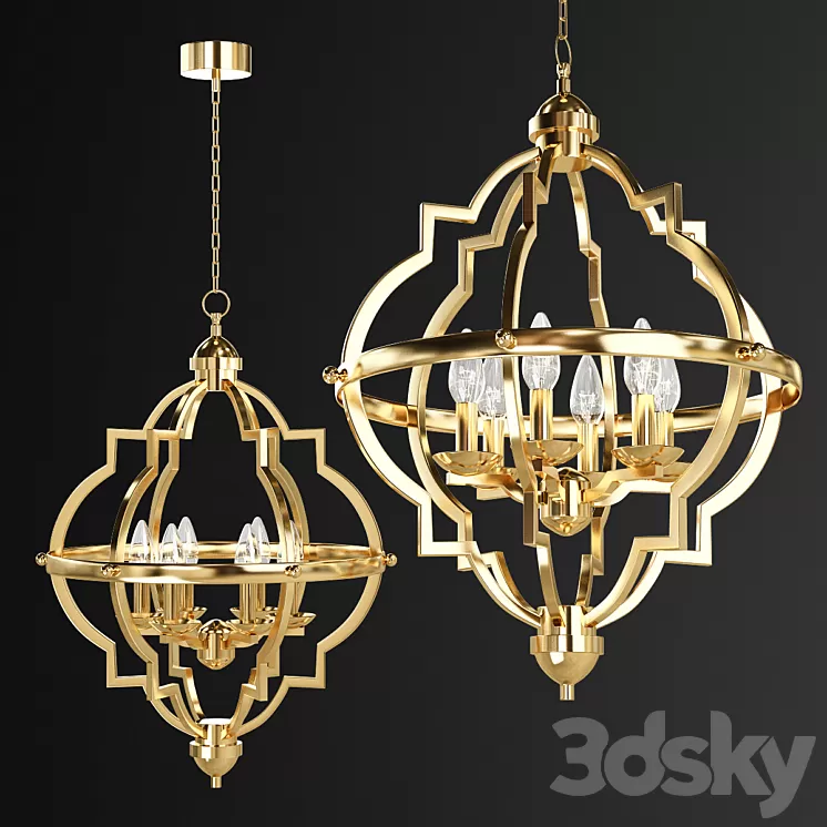 Kira Home Capistrano 28 Rustic Chandelier Warm Brass 3D Model