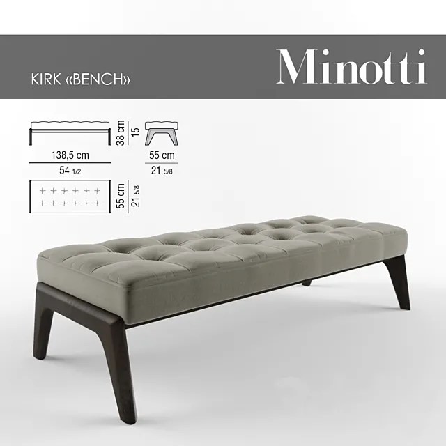 Kirk_Bench_Minotti 3D Model