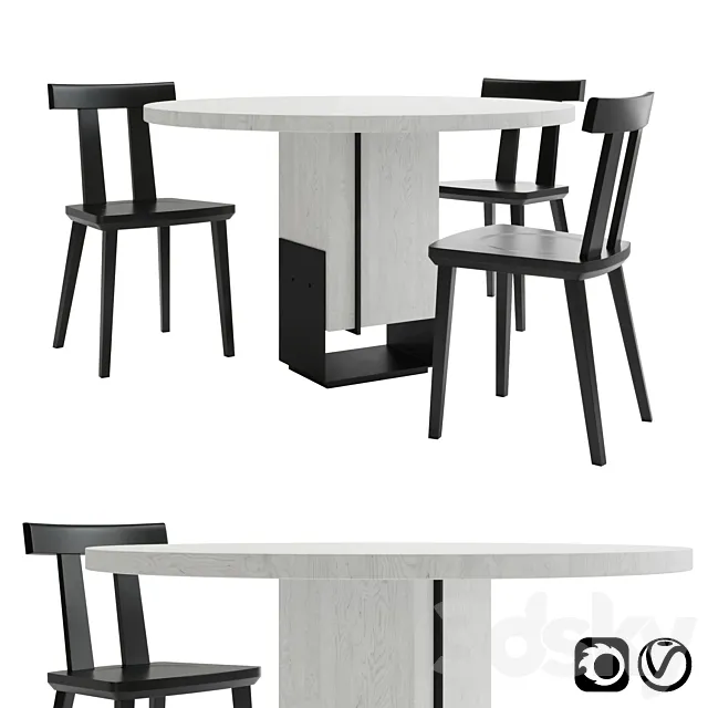 Kitale table with Sipa chair 3DModel