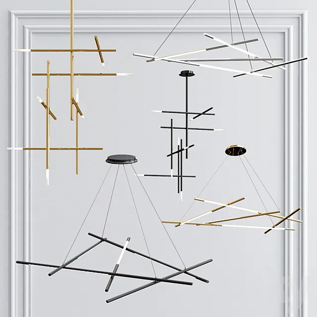 Kitami and Palito Mikado Pendants Collection 3DModel