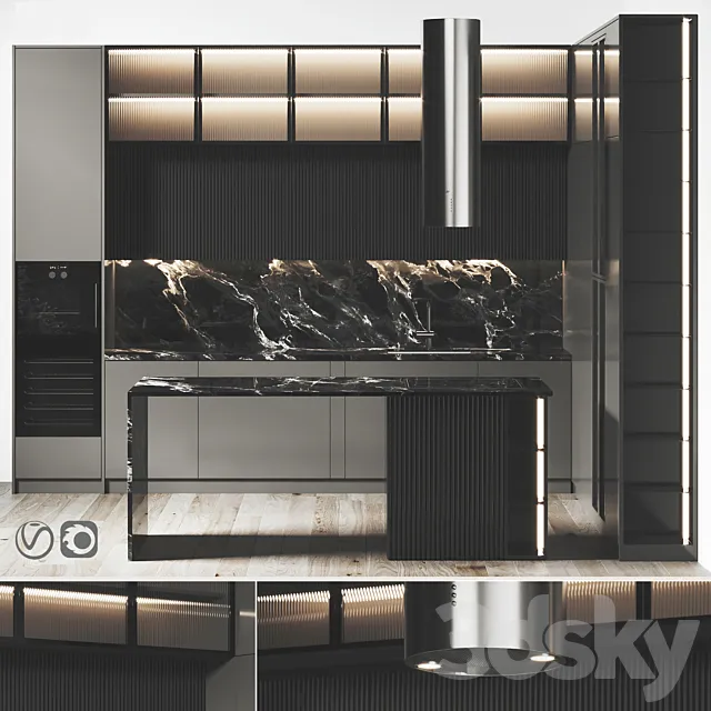 Kitchen 052 400x320x290H 3D Model