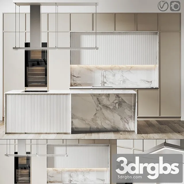 Kitchen 058 480 290H 3D Model Free