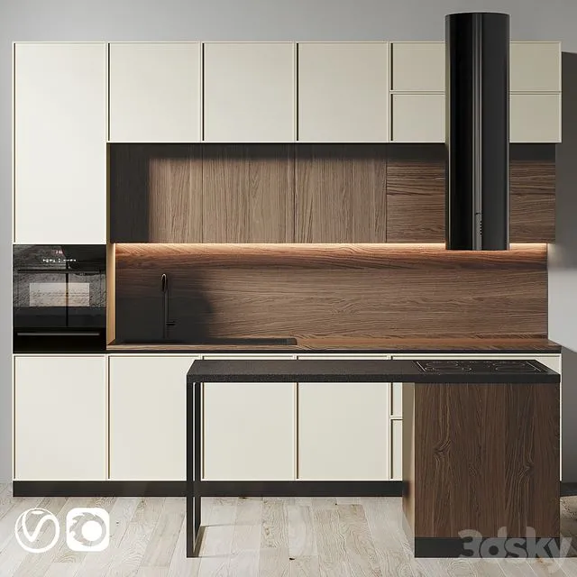 Kitchen 075 350x270H 3D Model