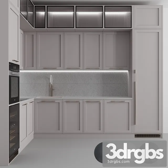 Kitchen 122 Tricolor 3D Model Free