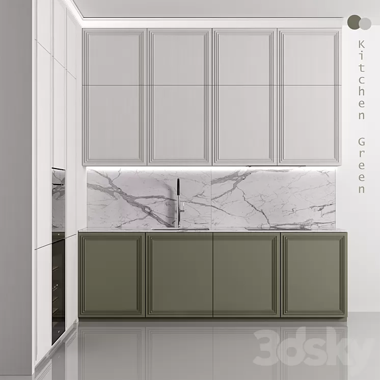 "Kitchen №149 ""Green""" 3D Model Free
