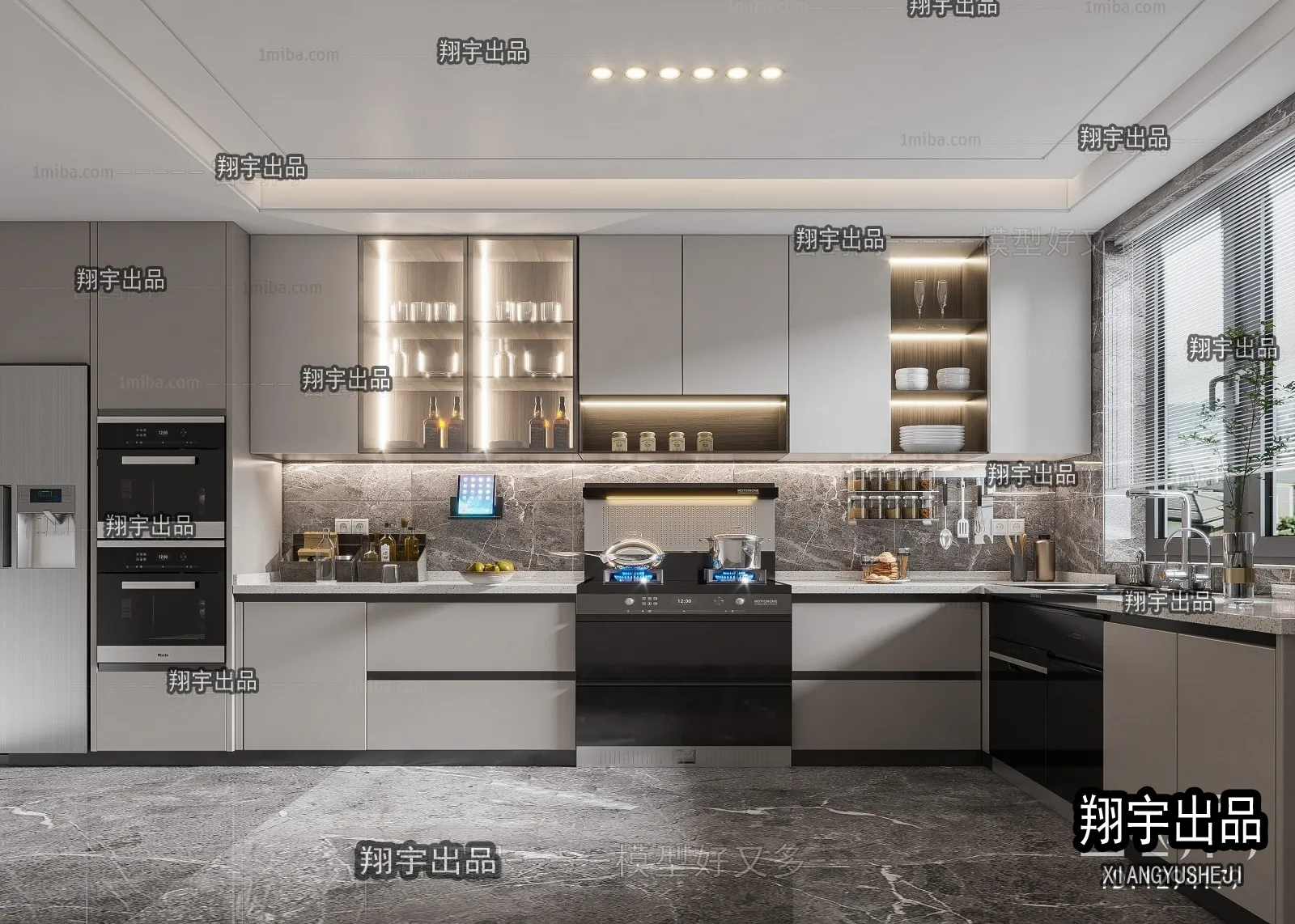 Kitchen 3D Interior Scene - 3D Models - 002