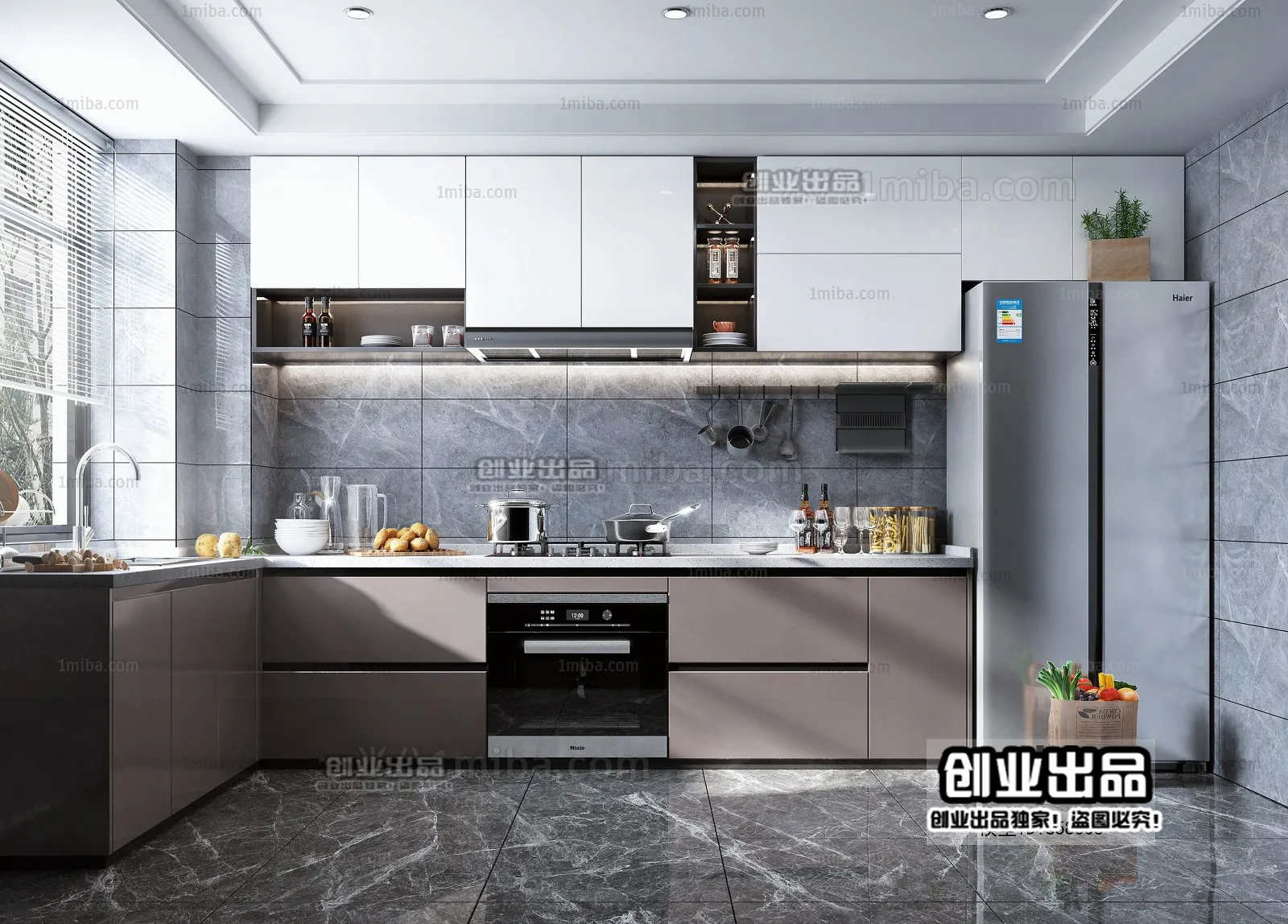 Kitchen 3D Interior Scene - 3D Models - 004