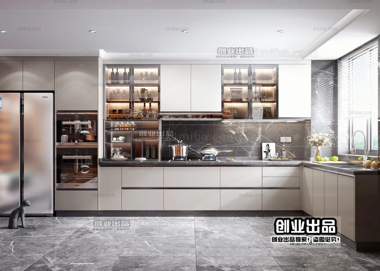 Kitchen 3D Interior Scene - 3D Models - 006