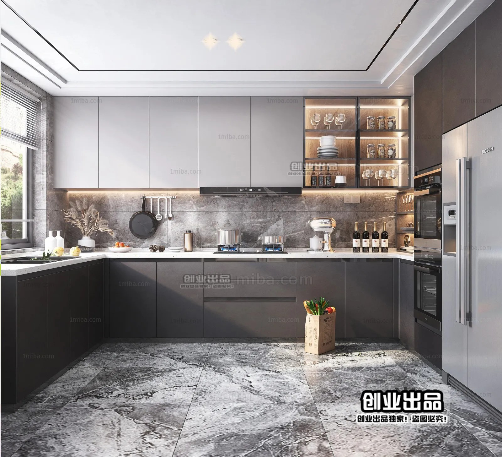Kitchen 3D Interior Scene - 3D Models - 007