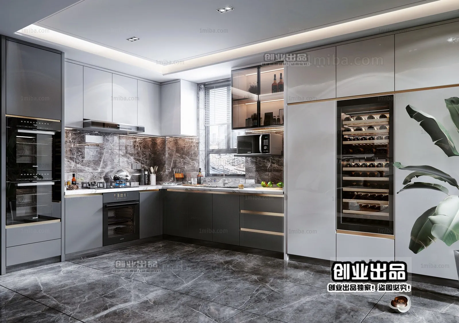 Kitchen 3D Interior Scene - 3D Models - 008