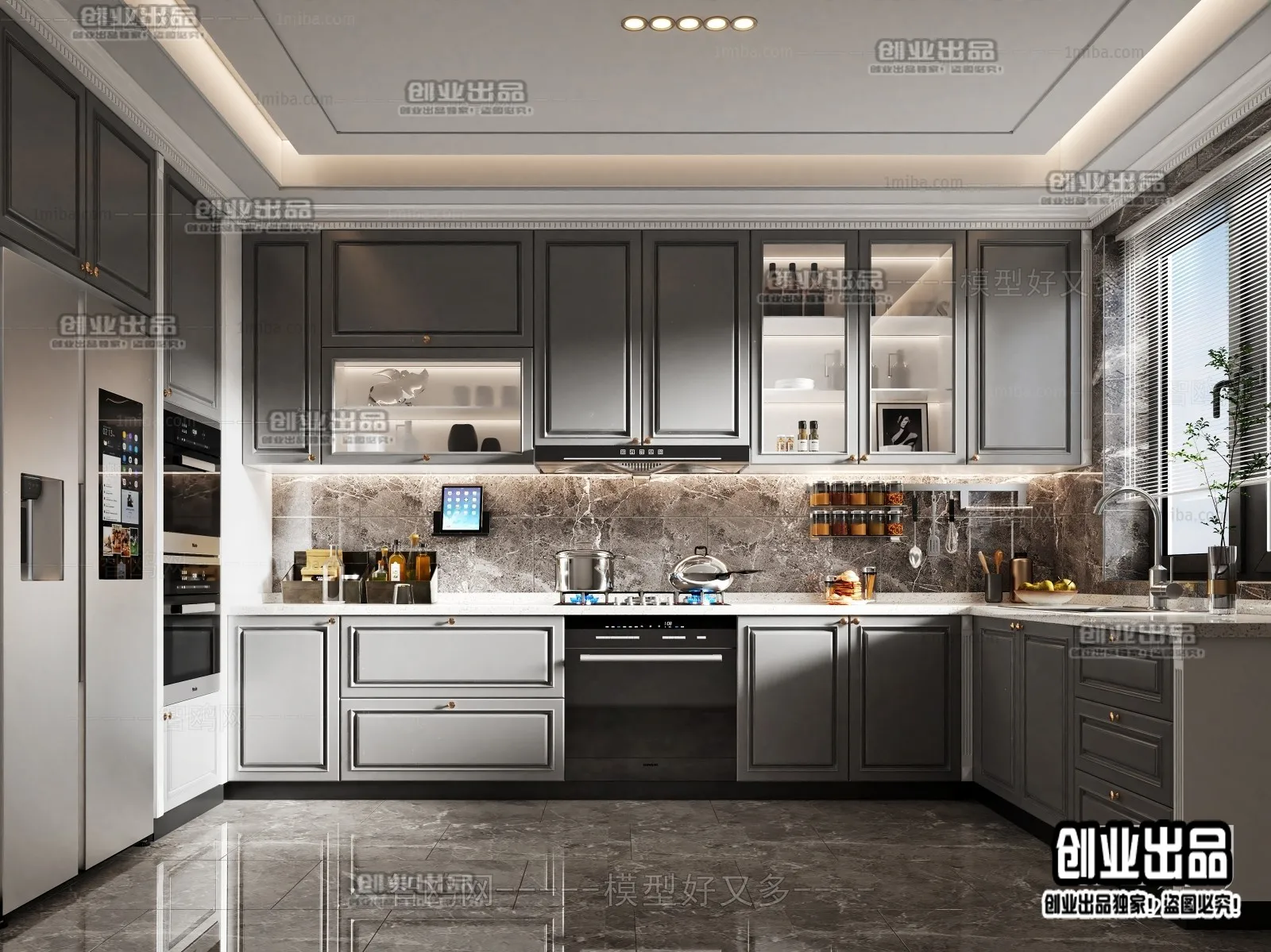 Kitchen 3D Interior Scene - 3D Models - 011