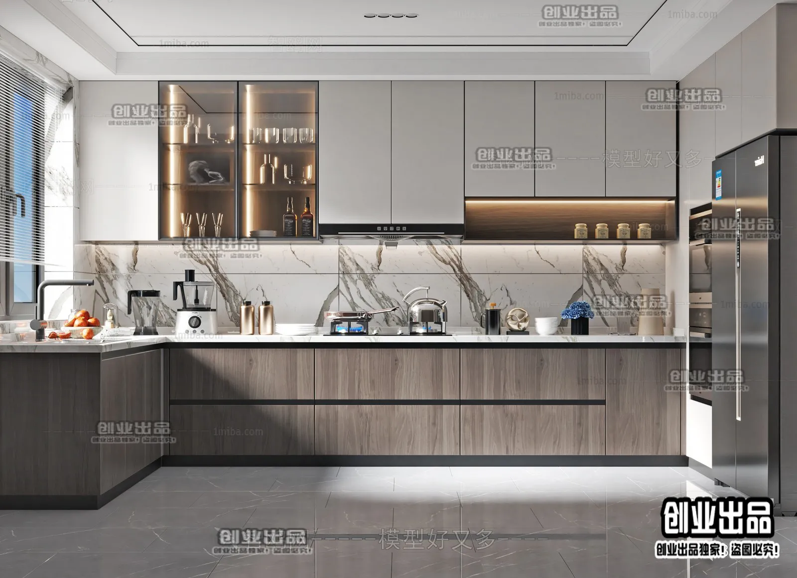 Kitchen 3D Interior Scene - 3D Models - 012