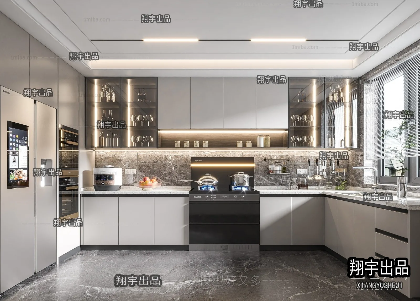 Kitchen 3D Interior Scene - 3D Models - 013
