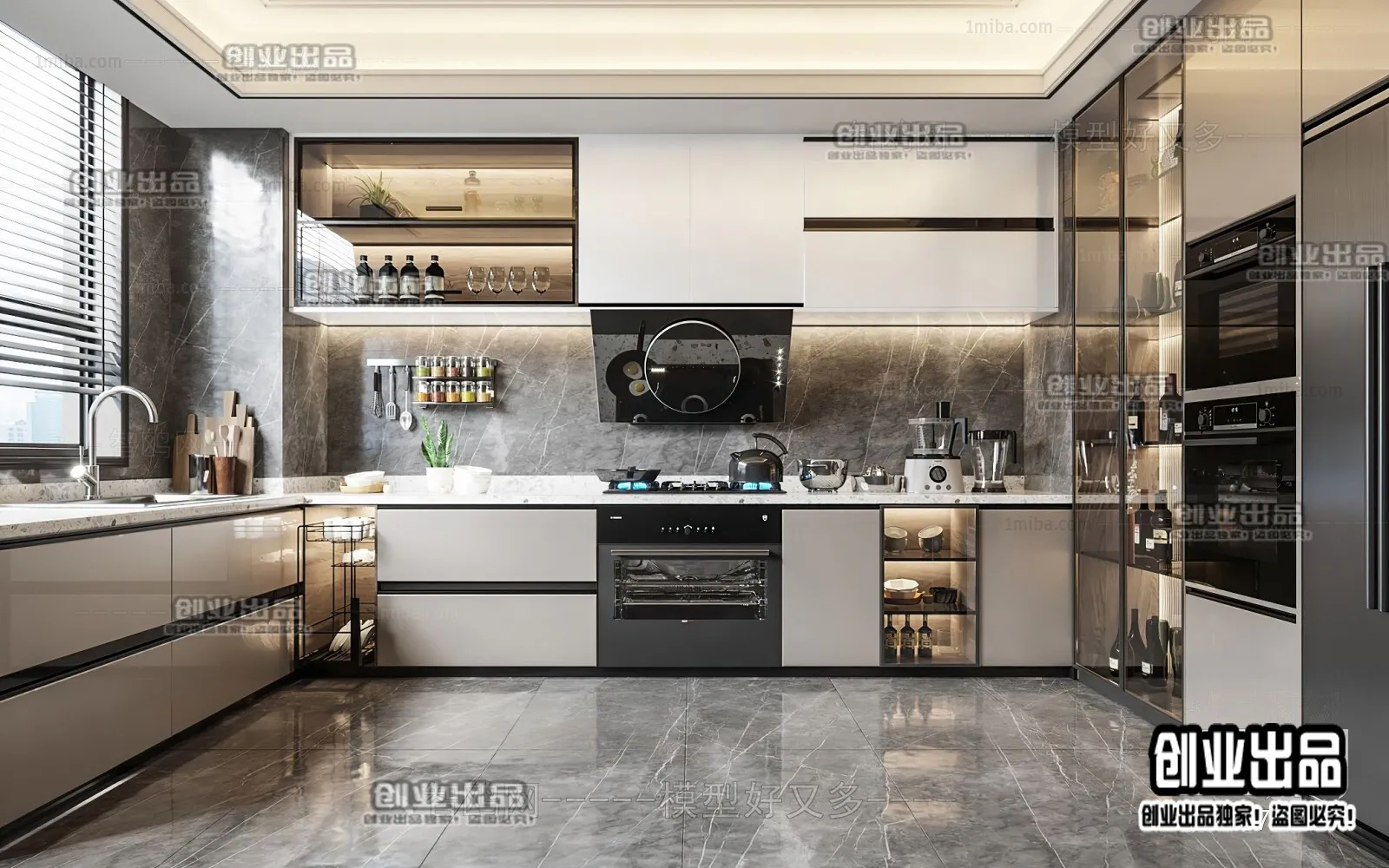 Kitchen 3D Interior Scene - 3D Models - 014