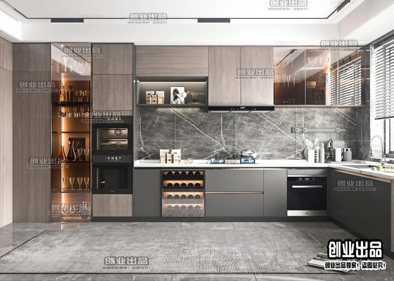 Kitchen 3D Interior Scene - 3D Models - 016