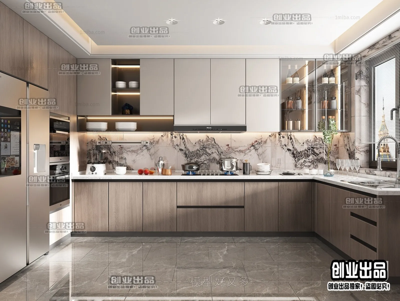 Kitchen 3D Interior Scene - 3D Models - 017