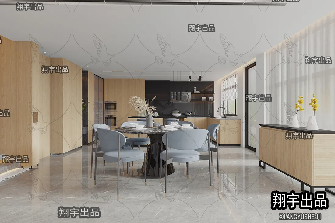 Kitchen 3D Interior Scene - 3D Models - 019