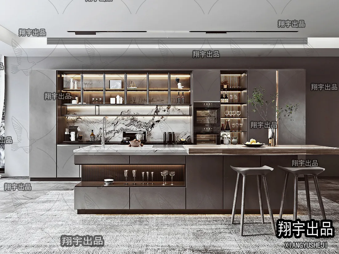 Kitchen 3D Interior Scene - 3D Models - 021