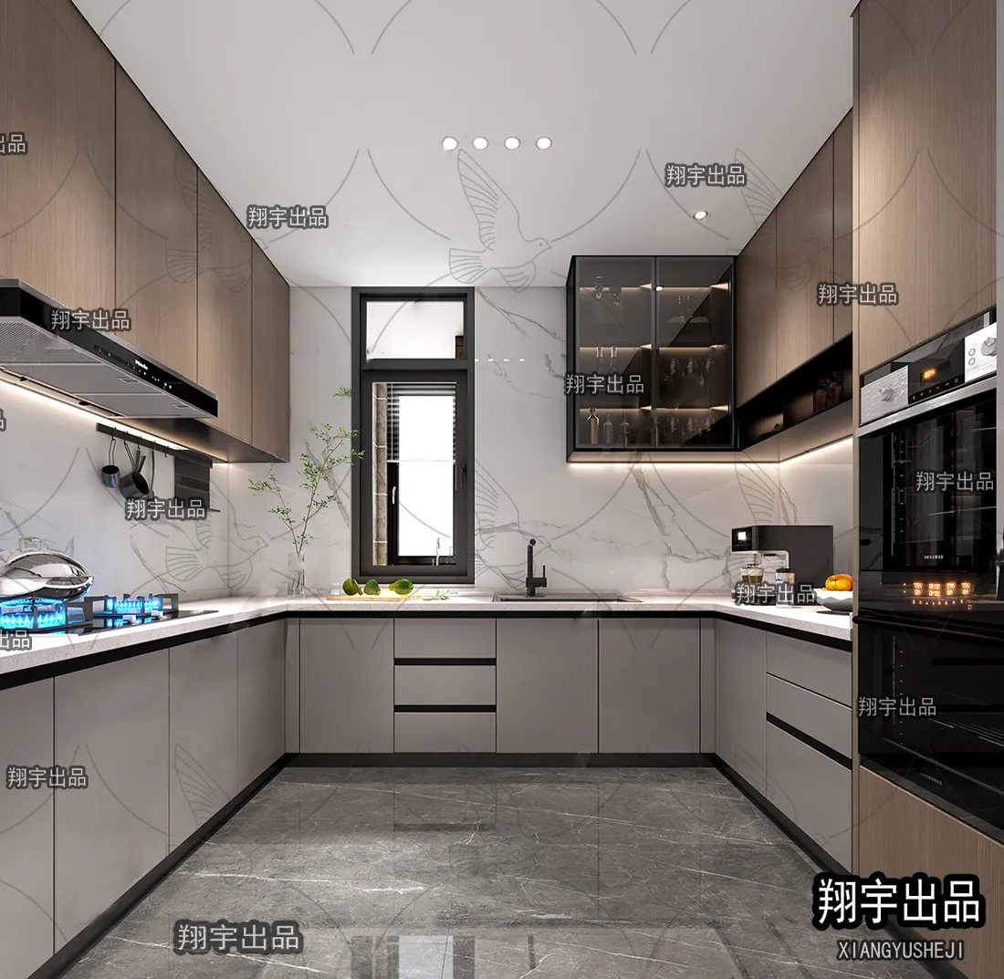 Kitchen 3D Interior Scene - 3D Models - 022