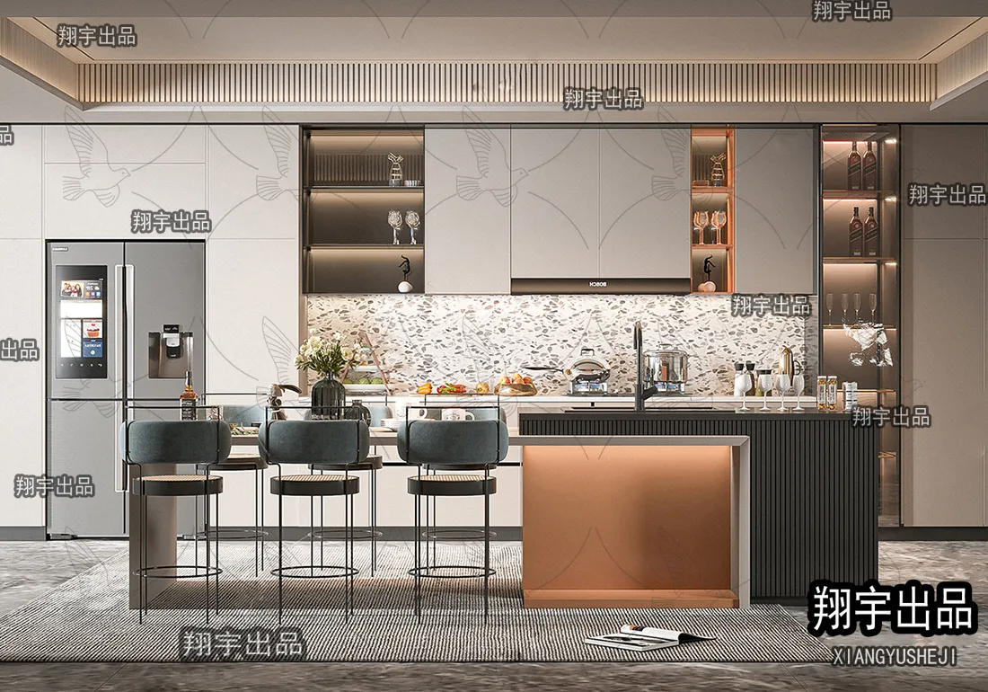 Kitchen 3D Interior Scene - 3D Models - 023