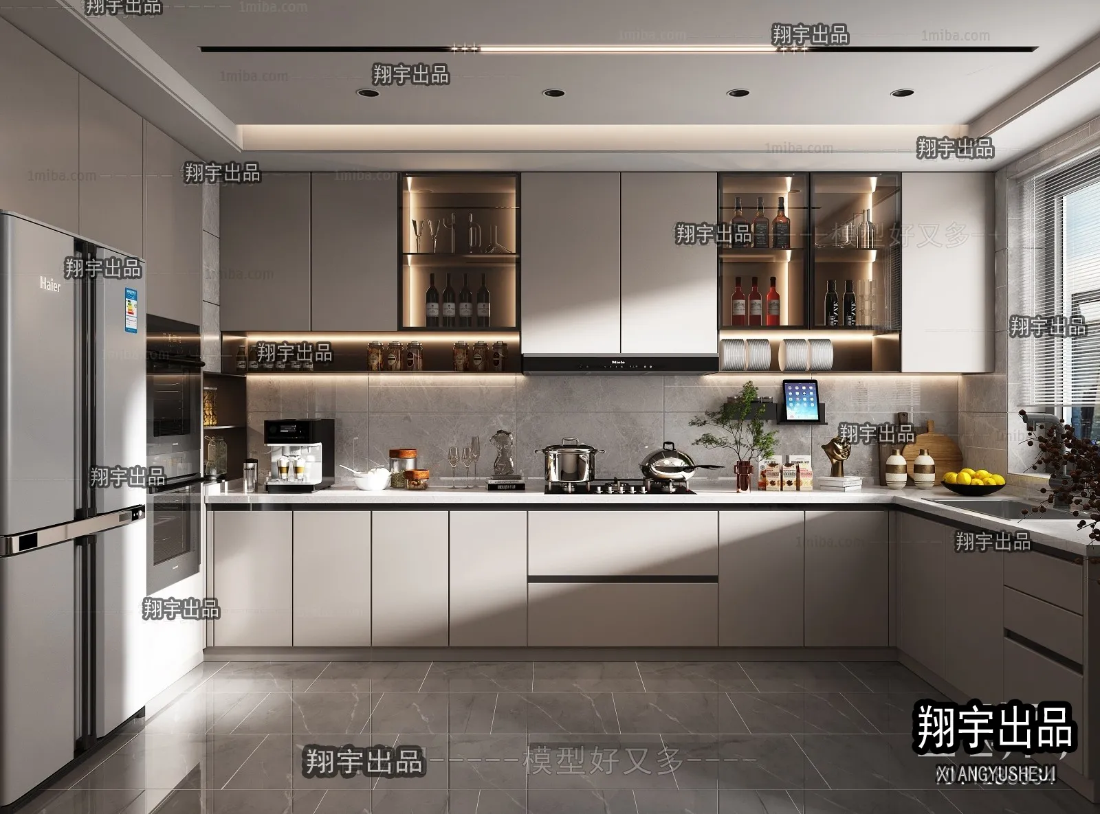 Kitchen 3D Interior Scene - 3D Models - 024