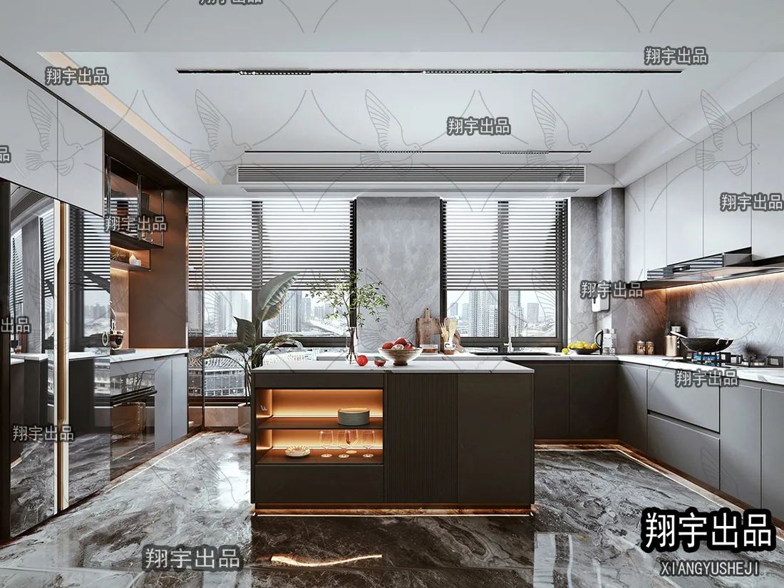Kitchen 3D Interior Scene - 3D Models - 025