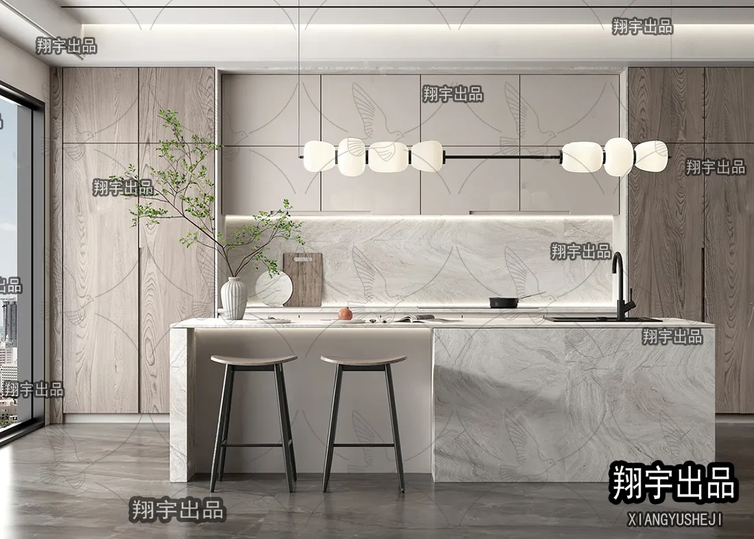 Kitchen 3D Interior Scene - 3D Models - 028