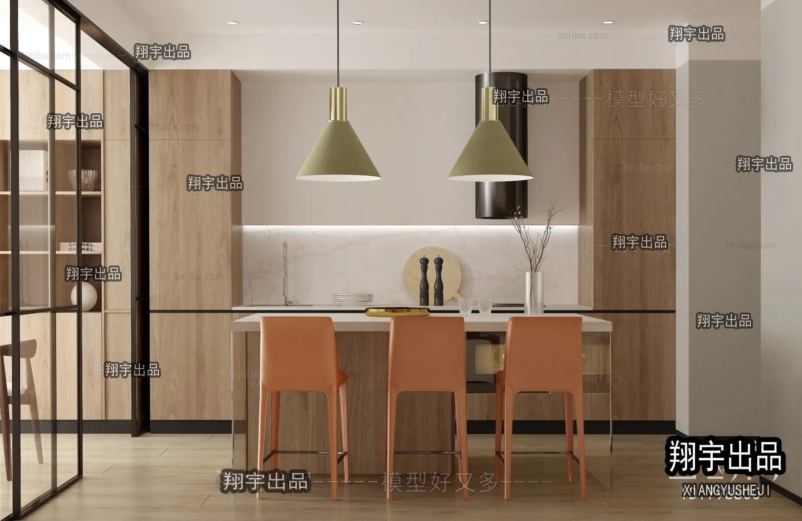 Kitchen 3D Interior Scene - 3D Models - 034