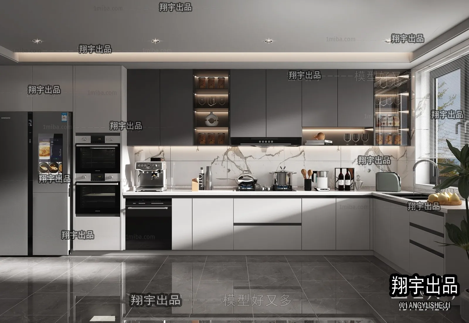 Kitchen 3D Interior Scene - 3D Models - 035