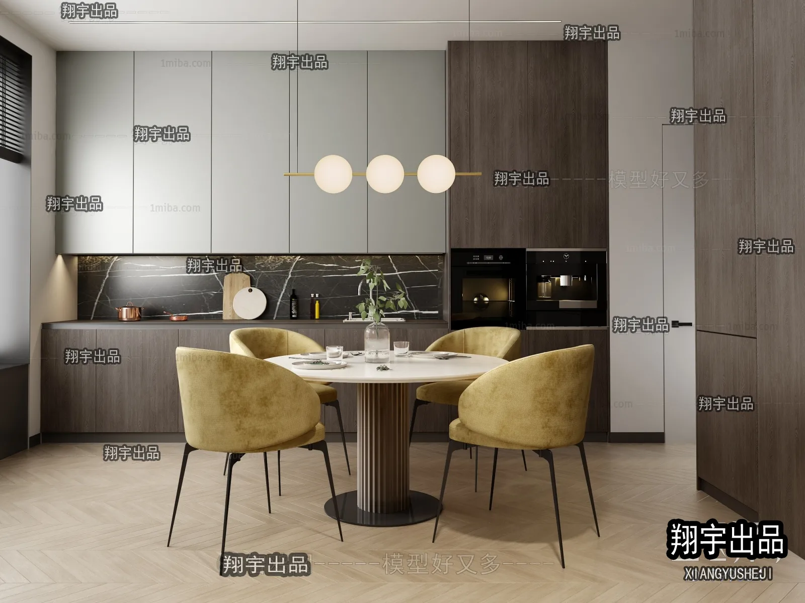 Kitchen 3D Interior Scene - 3D Models - 037