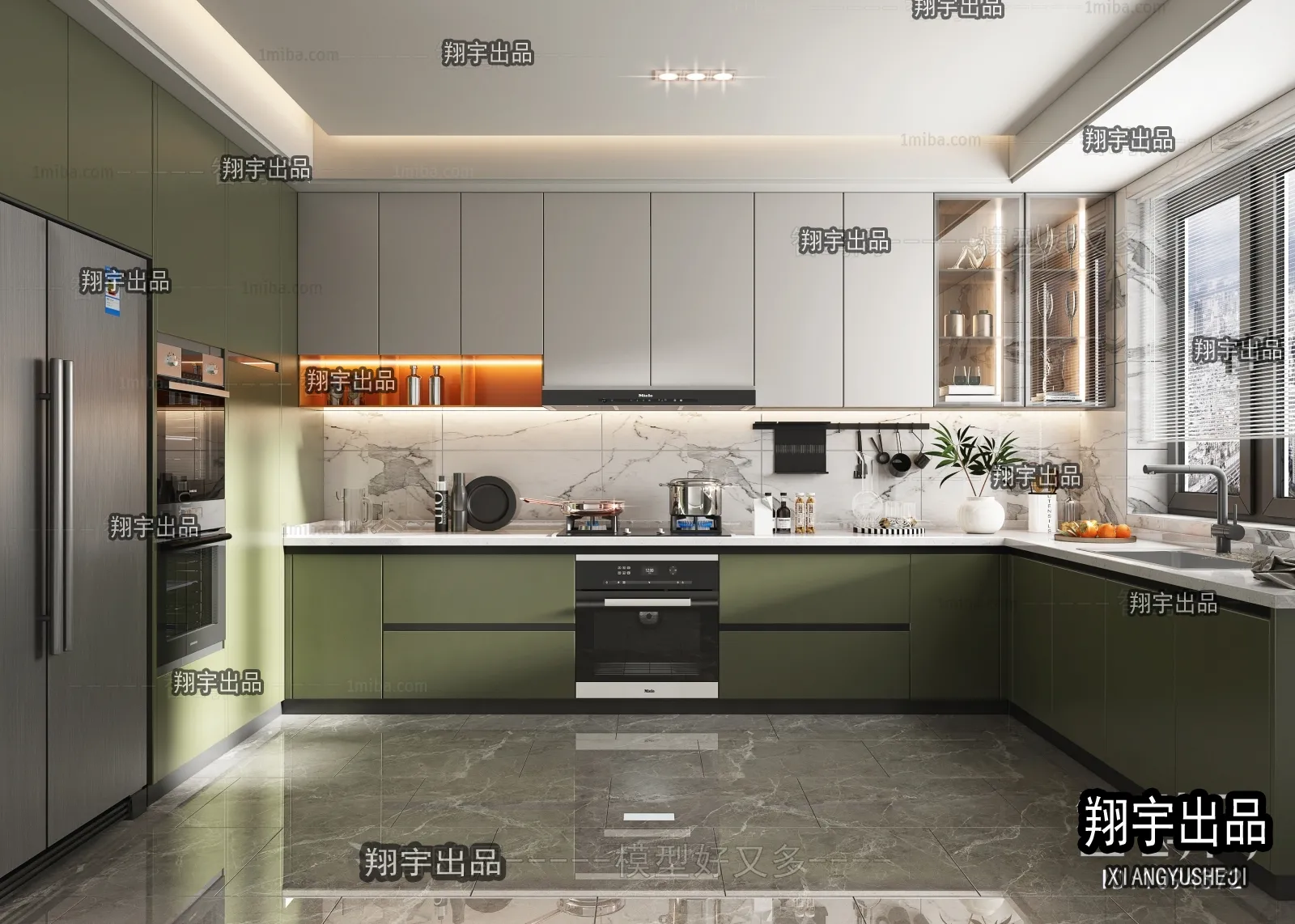 Kitchen 3D Interior Scene - 3D Models - 041