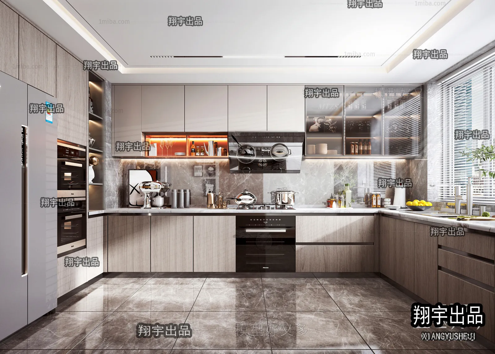 Kitchen 3D Interior Scene - 3D Models - 042