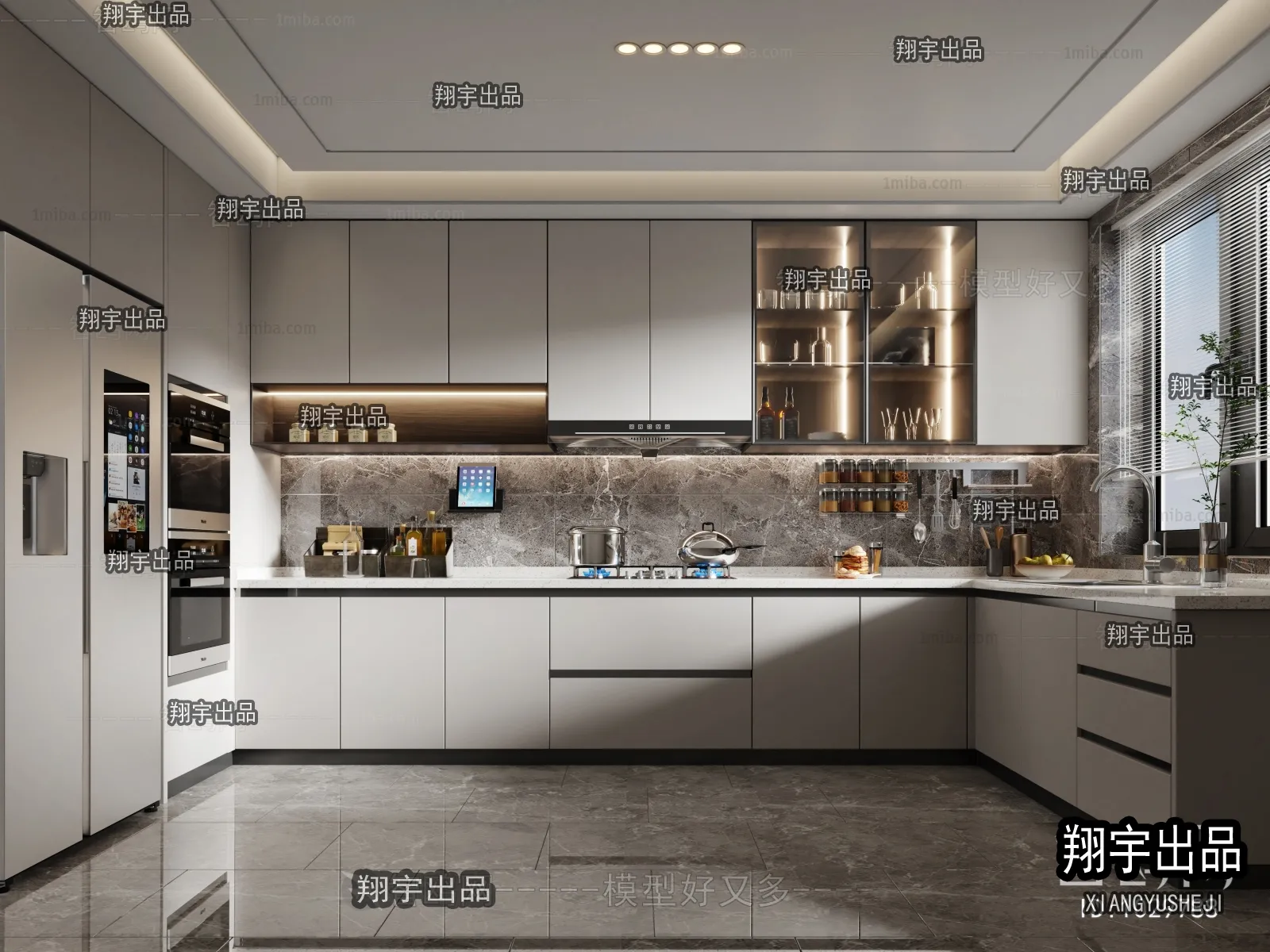 Kitchen 3D Interior Scene - 3D Models - 043