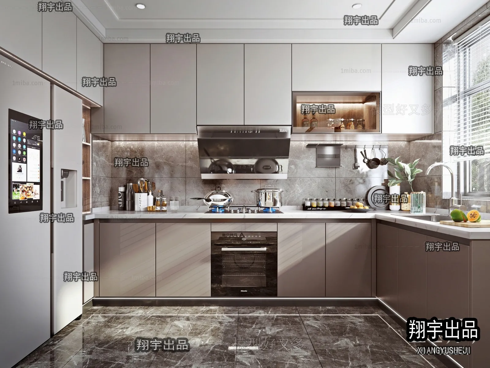 Kitchen 3D Interior Scene - 3D Models - 044