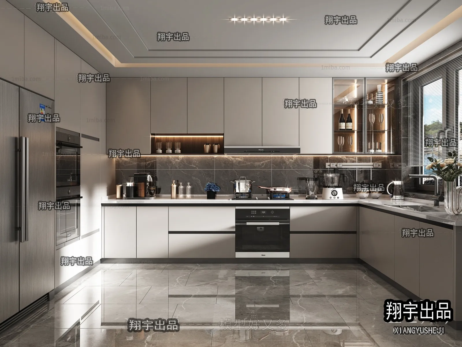 Kitchen 3D Interior Scene - 3D Models - 045