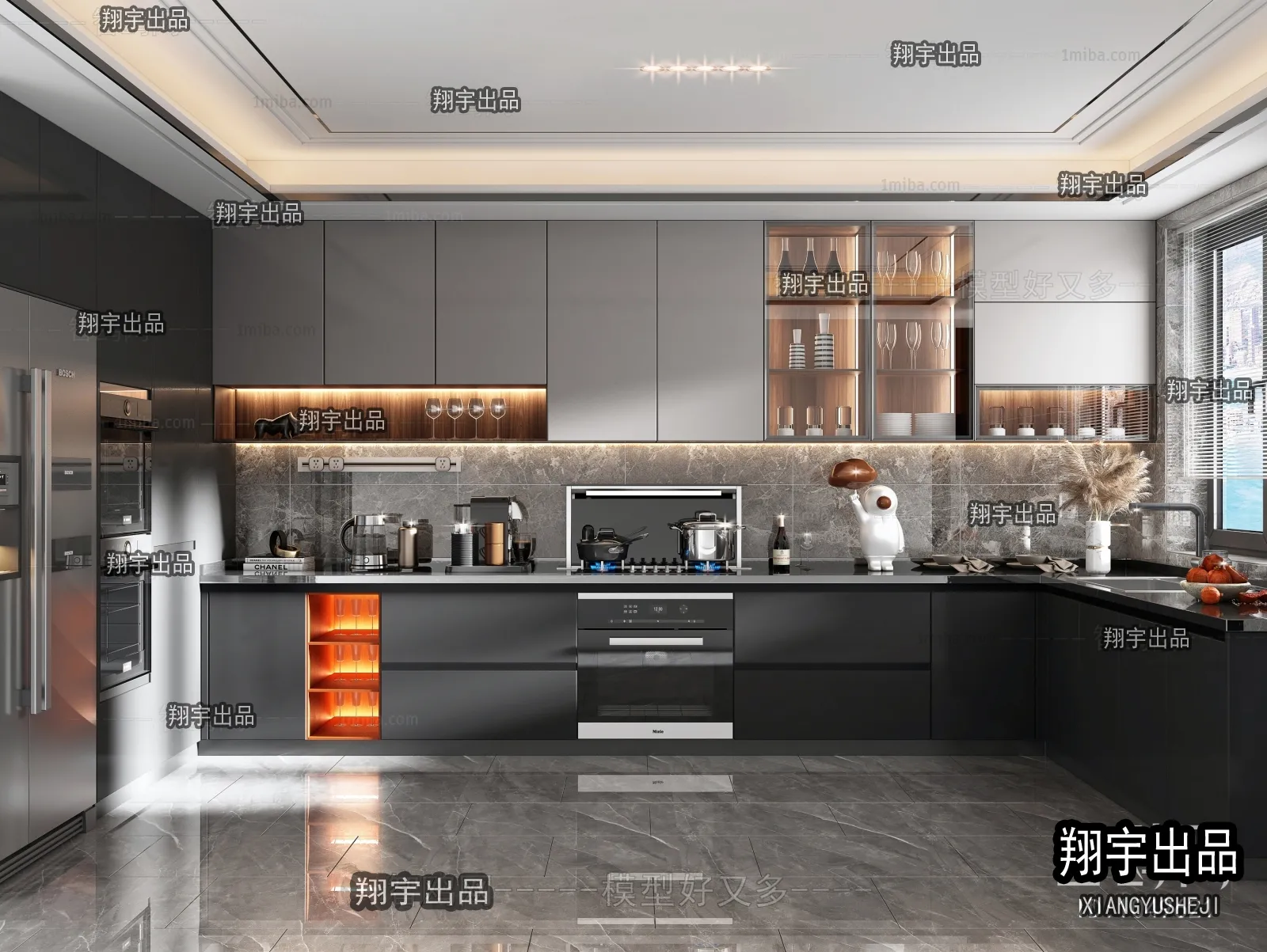 Kitchen 3D Interior Scene - 3D Models - 047