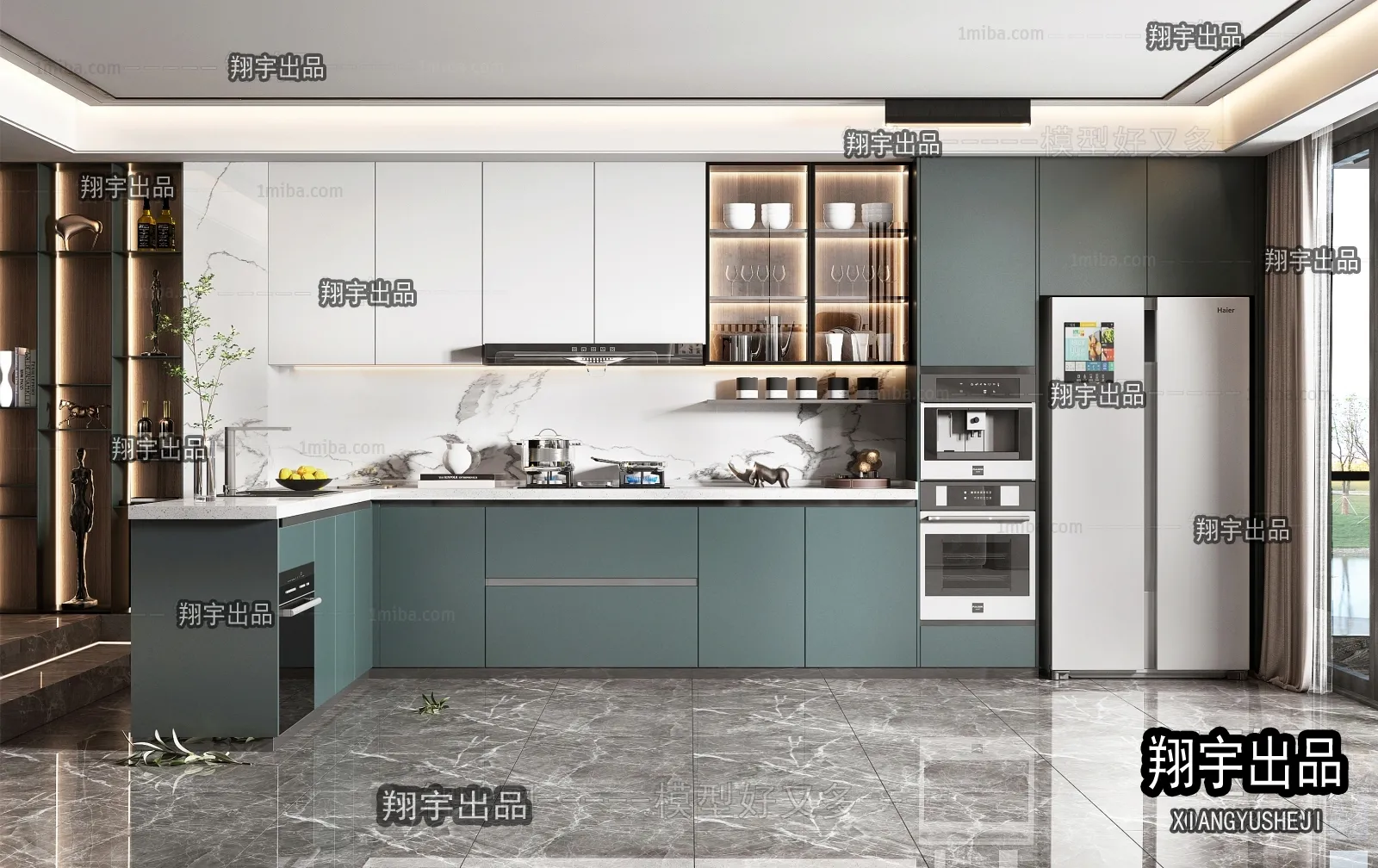 Kitchen 3D Interior Scene - 3D Models - 049