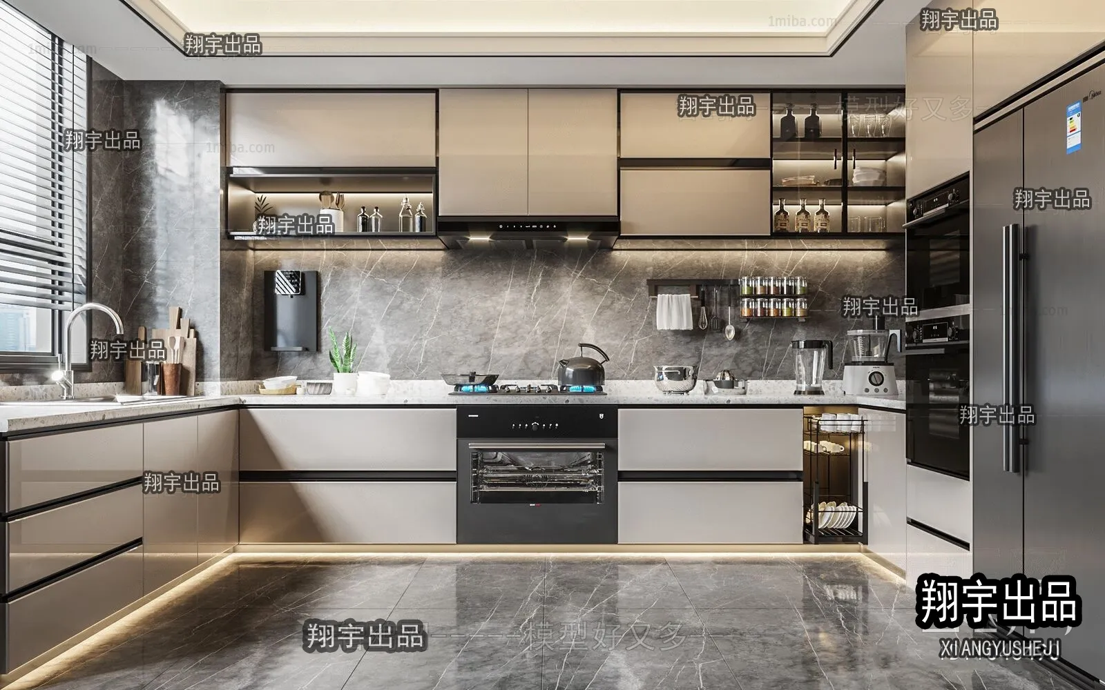 Kitchen 3D Interior Scene - 3D Models - 050