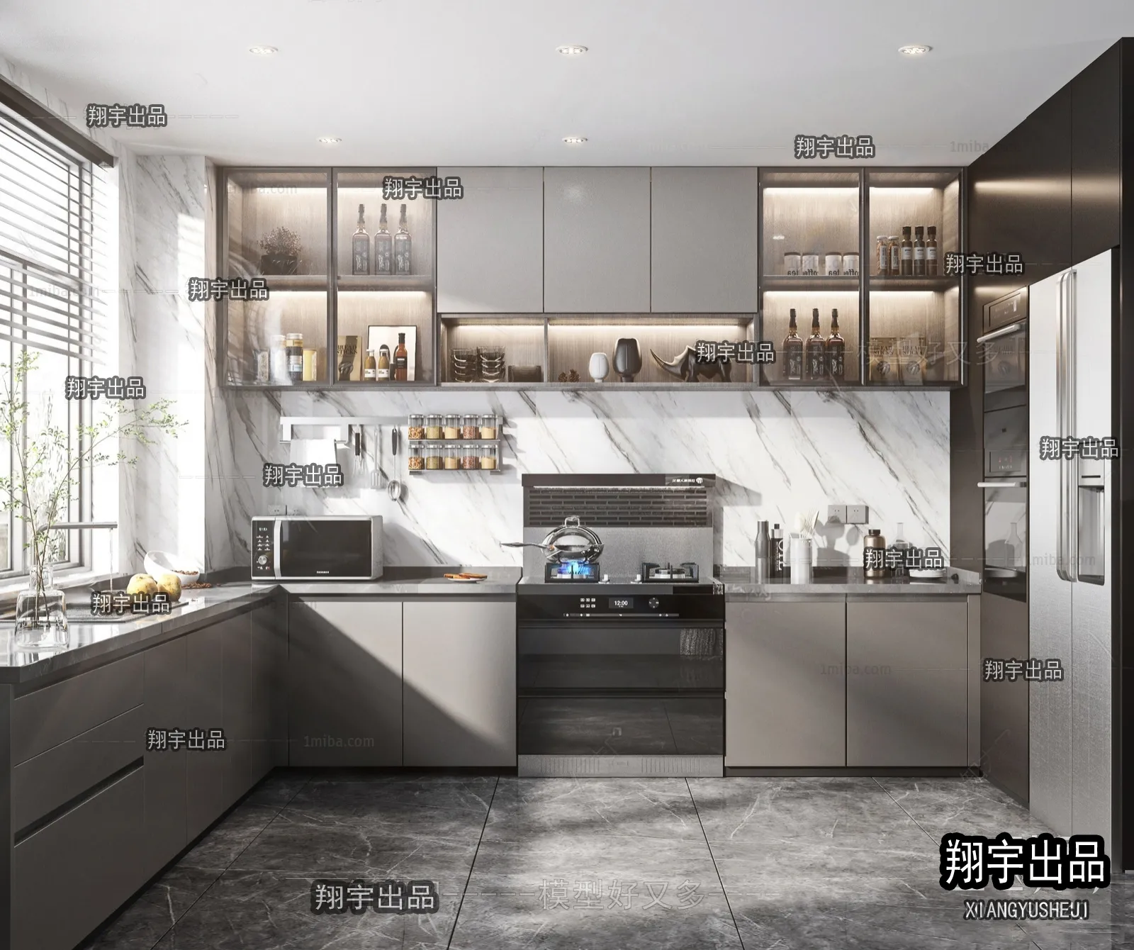 Kitchen 3D Interior Scene - 3D Models - 052